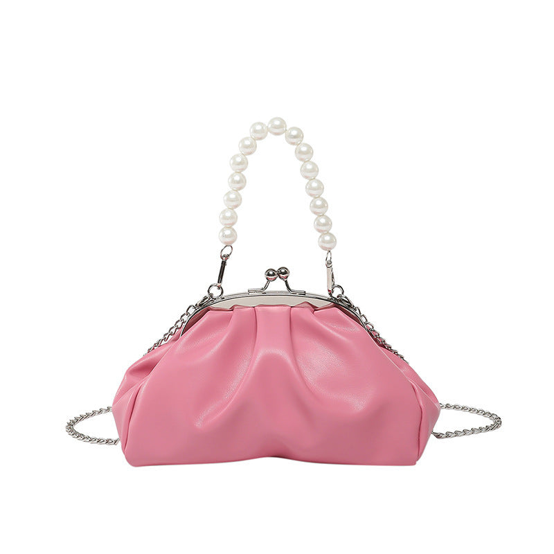 Elegante Clutch-Handtasche mit Perlenkette Brehn