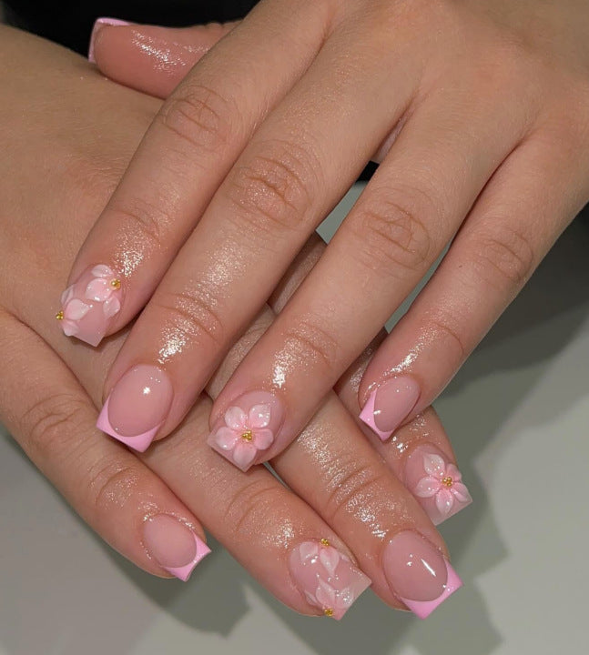 3D Floral Nail Art Design Brehn