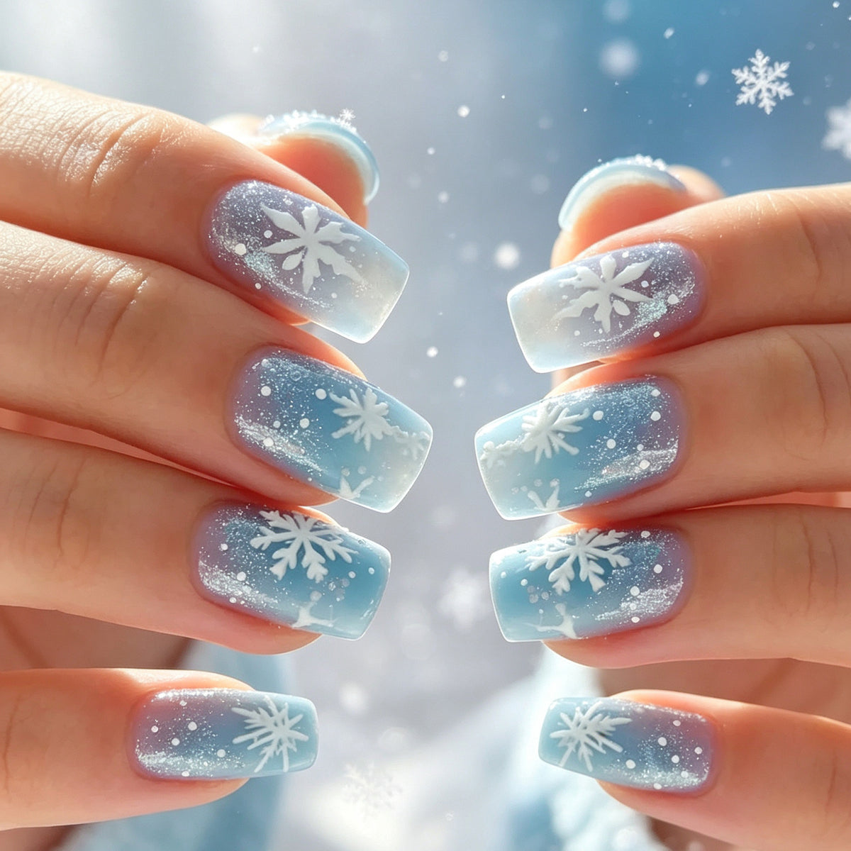 Frosted Snowflake Gel Nail Art Set Brehn