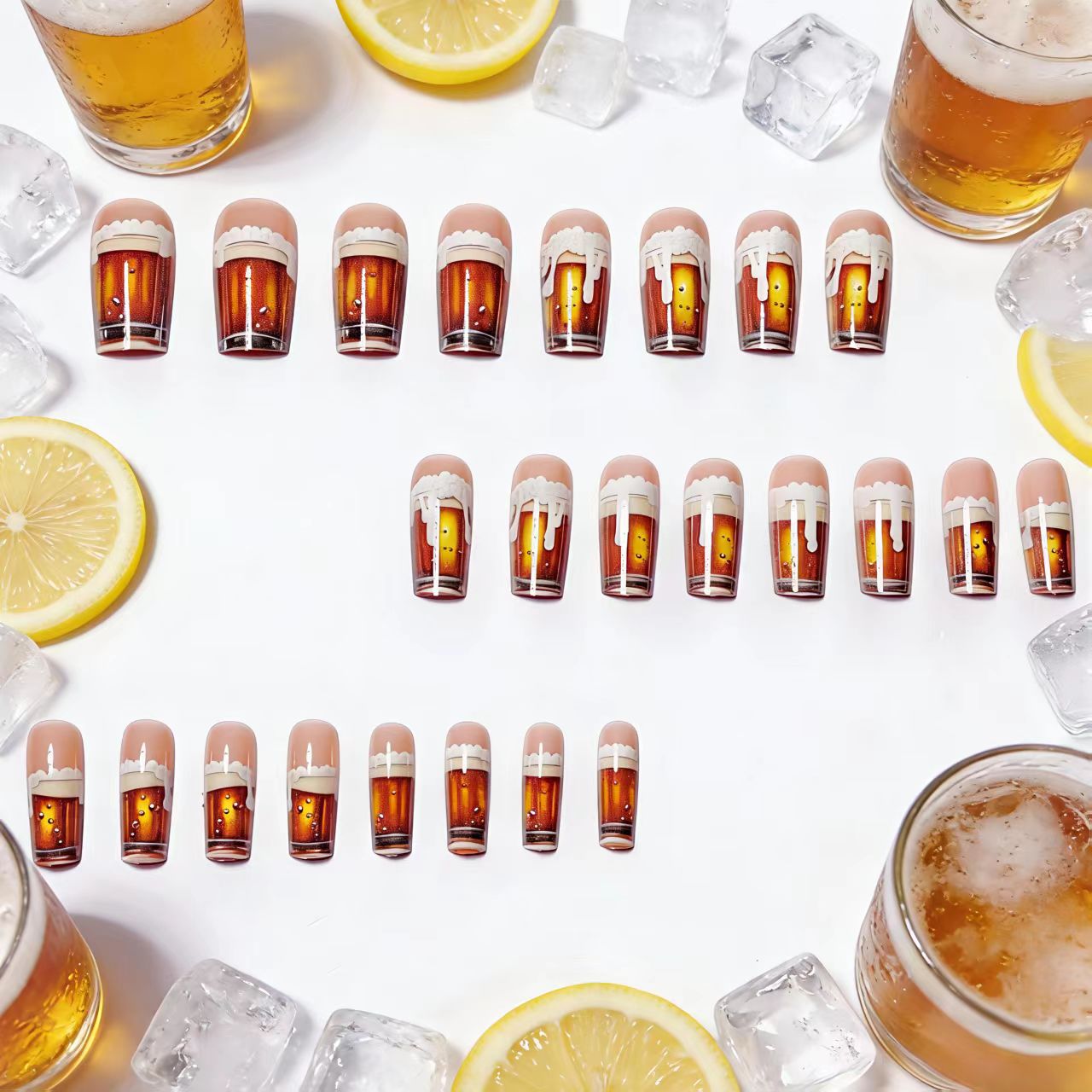 Kunstnägel mit Kreativem Bierglas-Design Brehn