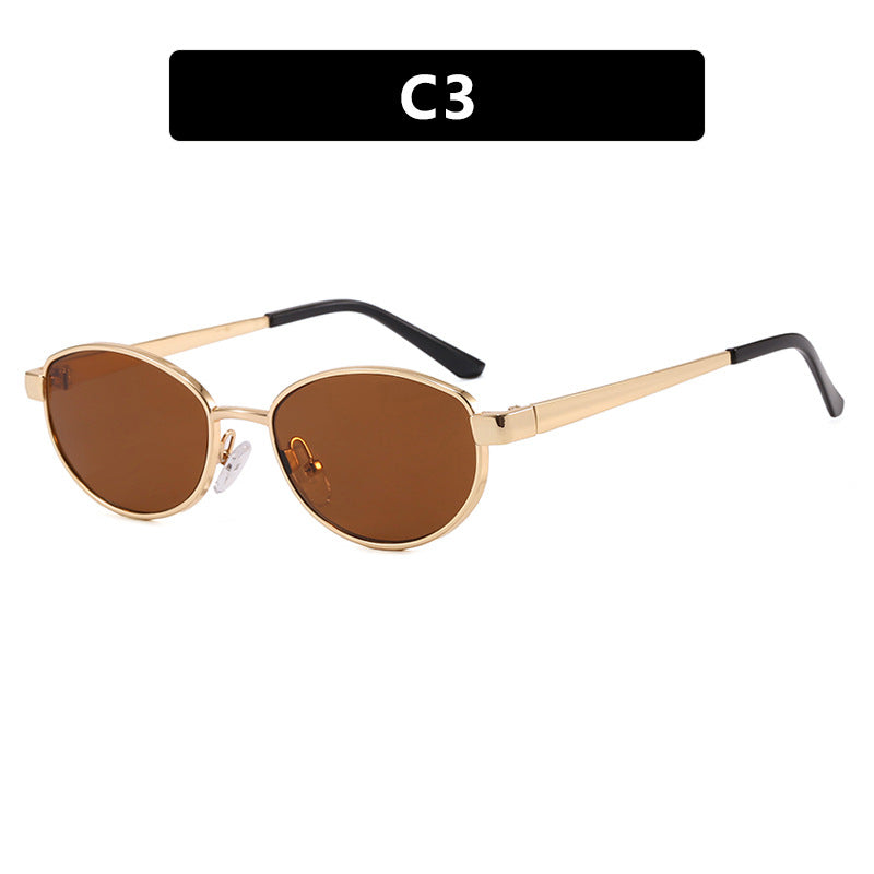 Damen modische Sonnenbrille im eleganten Ovaldesign mit hochwertigem Metallrahmen Brehn
