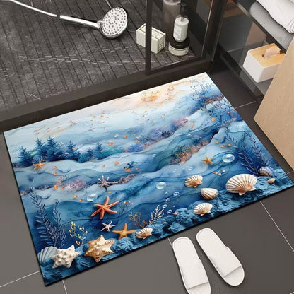 Reflektierender floraler Badematte