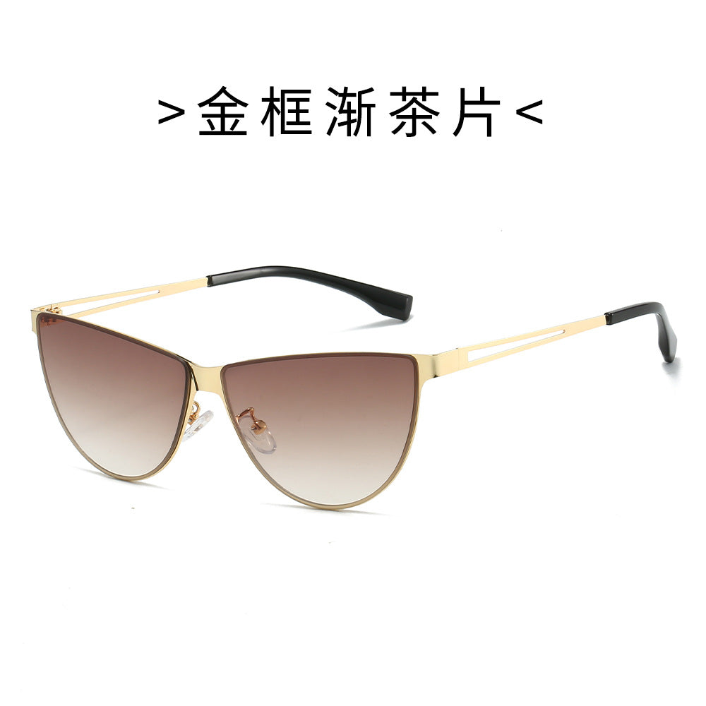 Damen Modische Cat-Eye Sonnenbrille mit elegantem Metallgestell Brehn