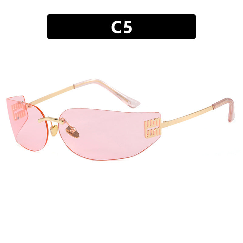 Damen futuristische Designer-Sonnenbrille mit ausgefallenem Rahmen und UV-Schutz Brehn