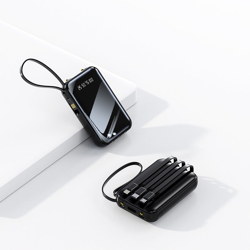 Tragbare Powerbank mit Integriertem Kabelmanagement und Digitaler Ladestandanzeige Brehn
