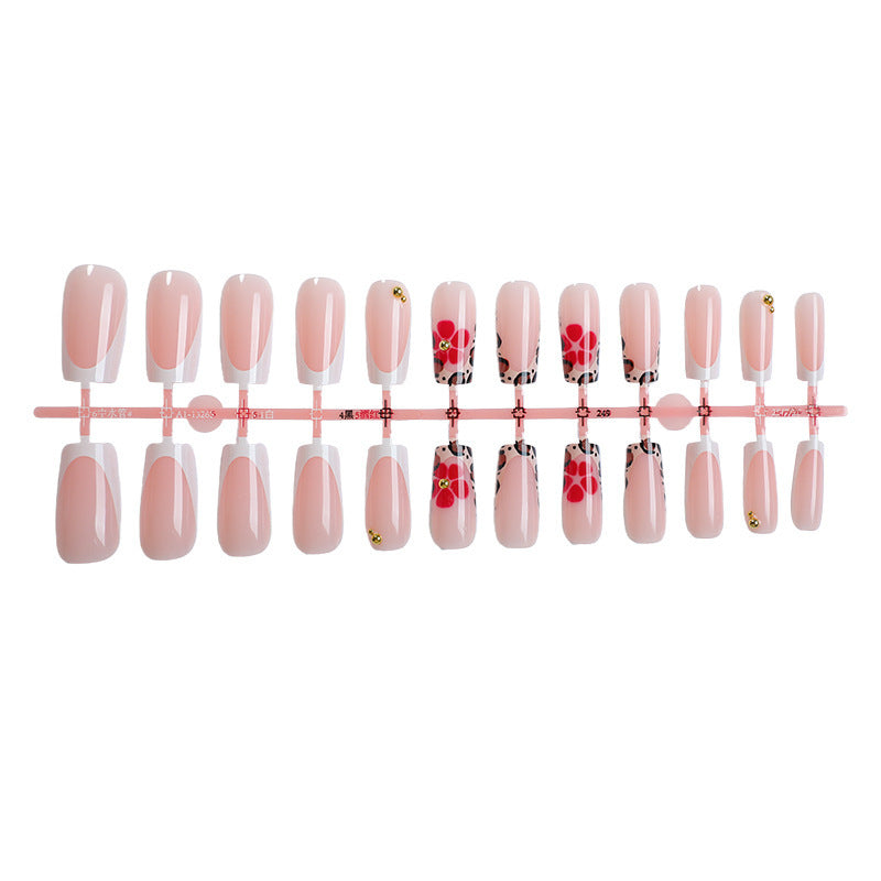 Künstlerische Blumen- und Tierdruck Press-On Nagelkunst Brehn