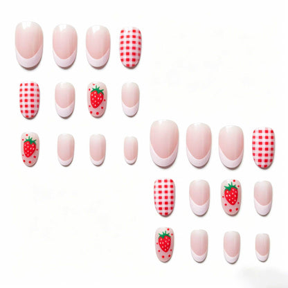 Erdbeer-Themen-Nagelkunst-Set