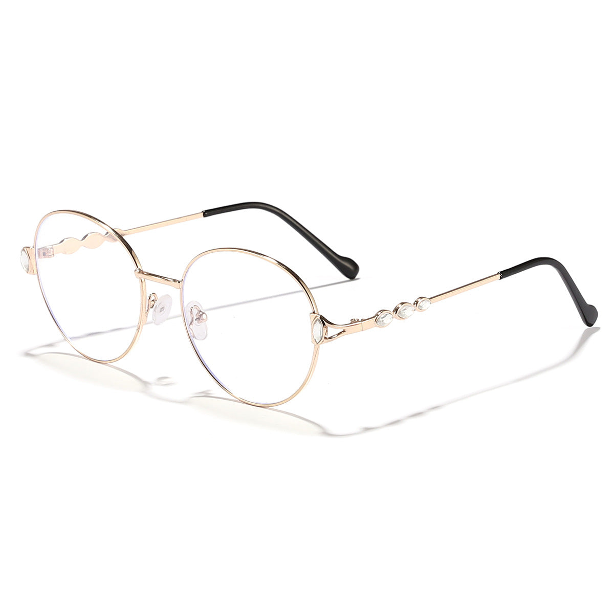 Damen runde Sonnenbrille mit elegantem Metallrahmen und verspiegelten Gläsern Brehn