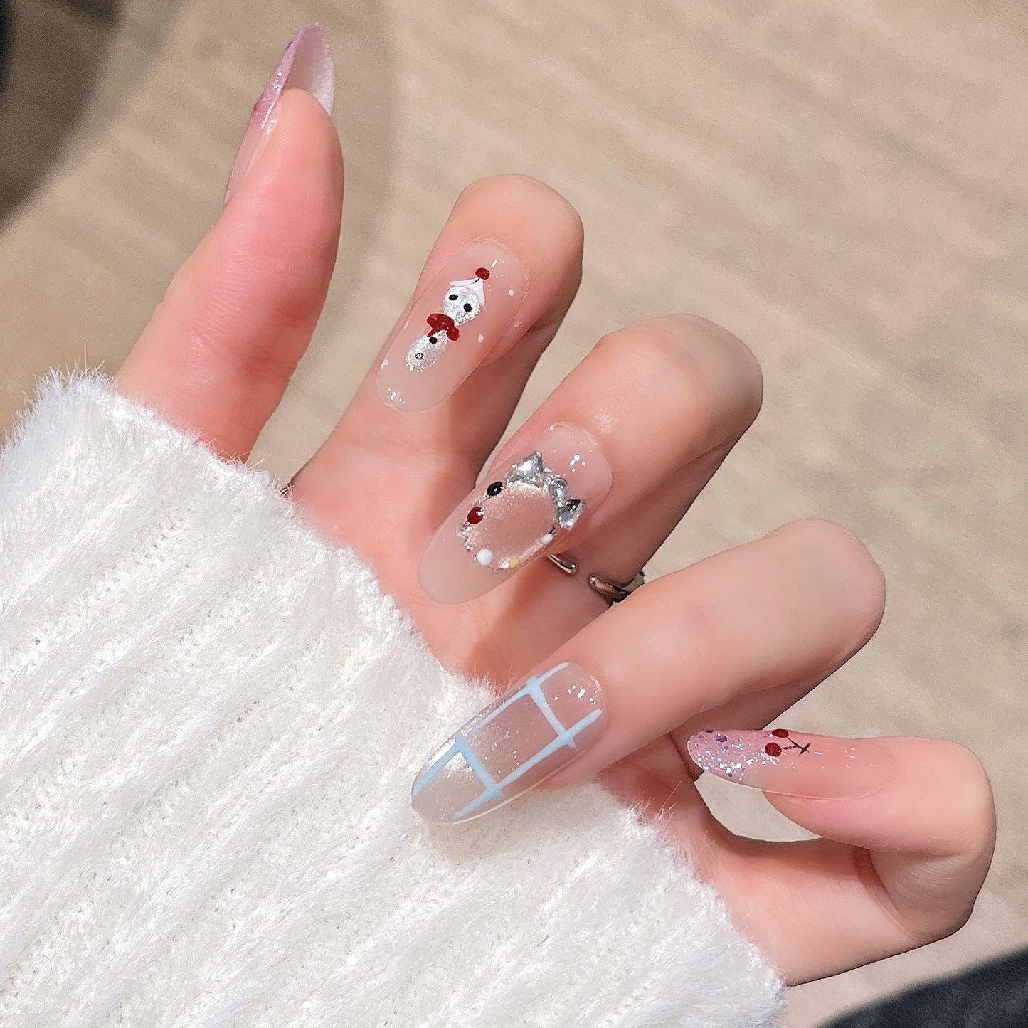 Künstlerisches Press-On Nail Set Brehn