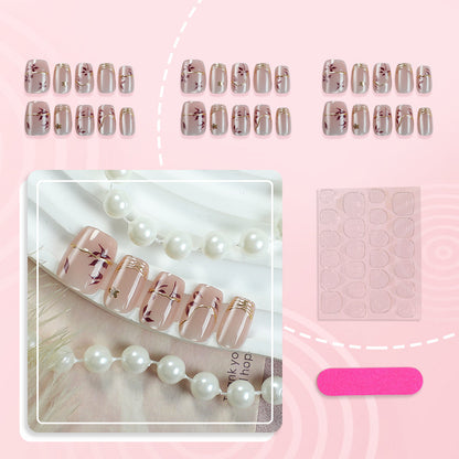Künstlerisch florales Press-On Nagelset 1790738430