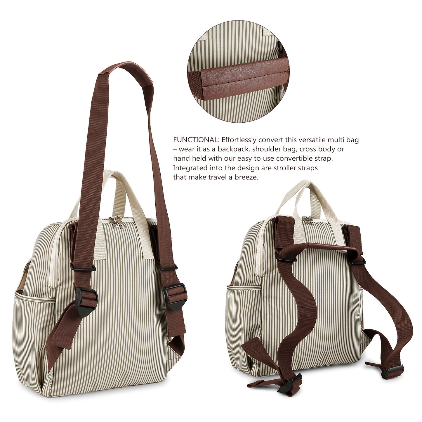 Multifunktionaler Wickelrucksack mit Integrierter Wickelunterlage Brehn