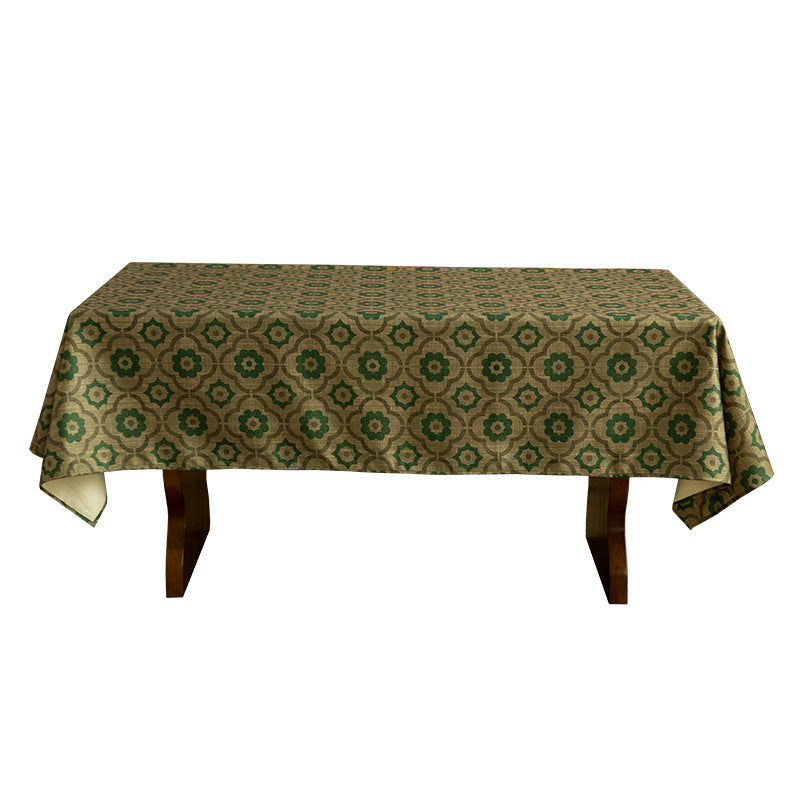Rechteckige Tischdecke aus Baumwoll‑Leinenmischung mit ornamentaler Jacquardstruktur Brehn