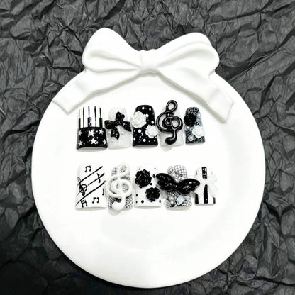 Künstlerisches Musikalisches Press-On Nail Art Set