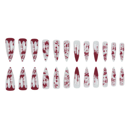 Gothic Blood-Drip Stiletto Nägel Brehn