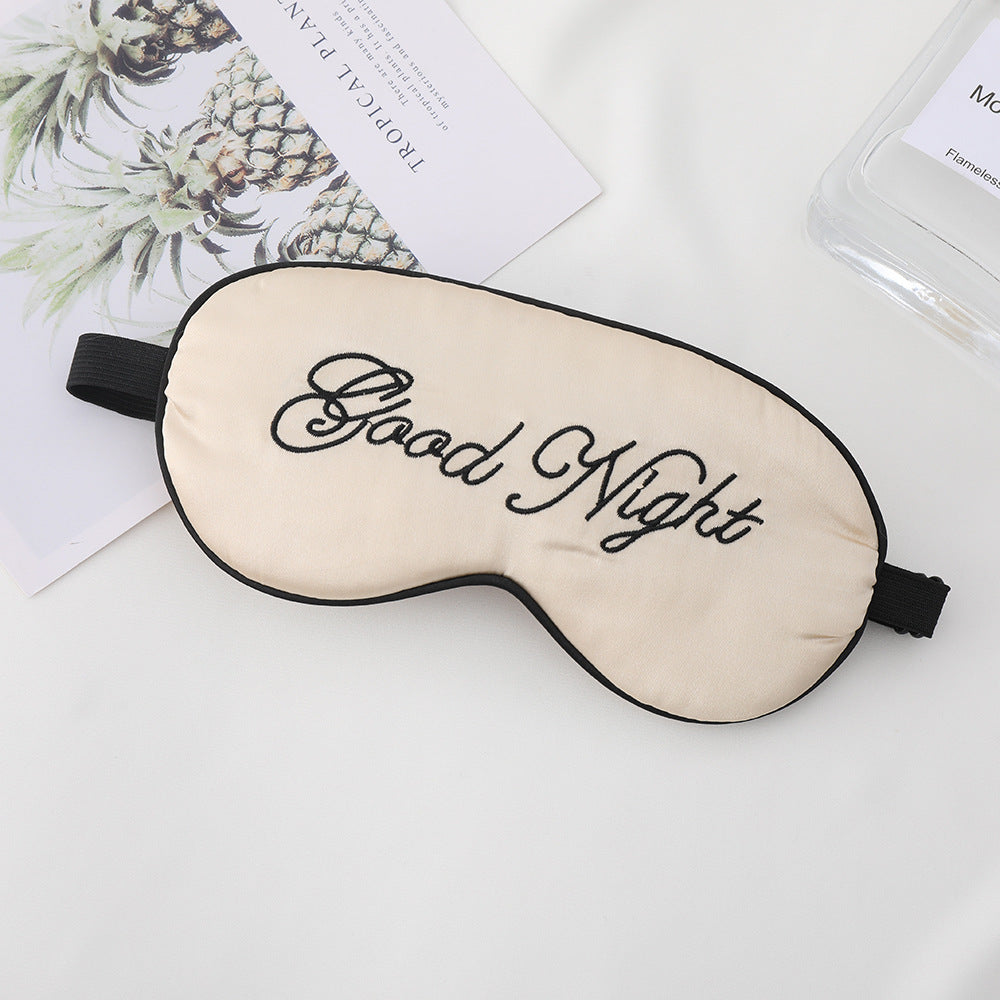 Unisex nan gestickte konturierte Schlafmaske mit dekorativer Schrift-Stickerei und verstellbarem Elastikband Brehn