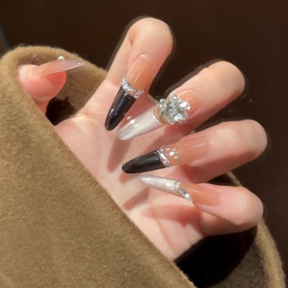 Premium Strass-beschmückte Press-On Nagelverlängerungen Brehn