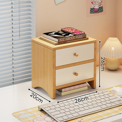 Dual-Höhen Holz Monitorständer und Desktop-Organizer mit zwei Schubladen