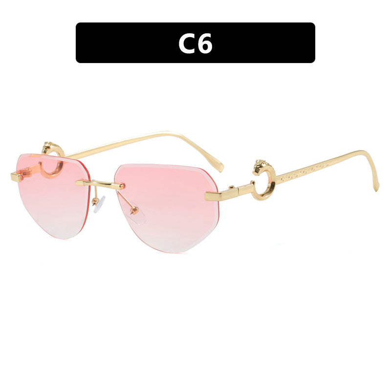 Damen trendige schicke Sonnenbrille im modernen Design mit filigranem Metallrahmen Brehn
