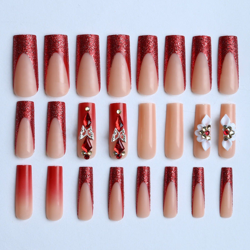 Dekoratives Acryl Press-On Nagelkunst Set