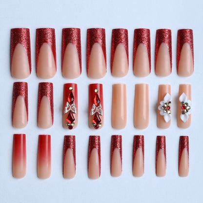 Dekoratives Acryl Press-On Nagelkunst Set