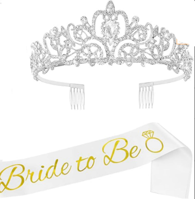 Damen Elegante Tiara mit Personalisiertem Sash Brehn