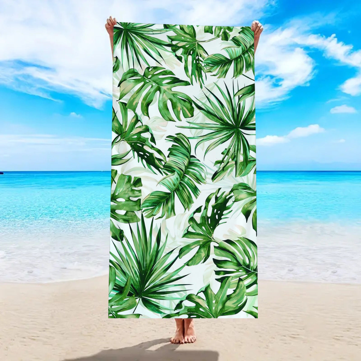 Strandtuch mit tropischem Palmblatt-Muster Brehn