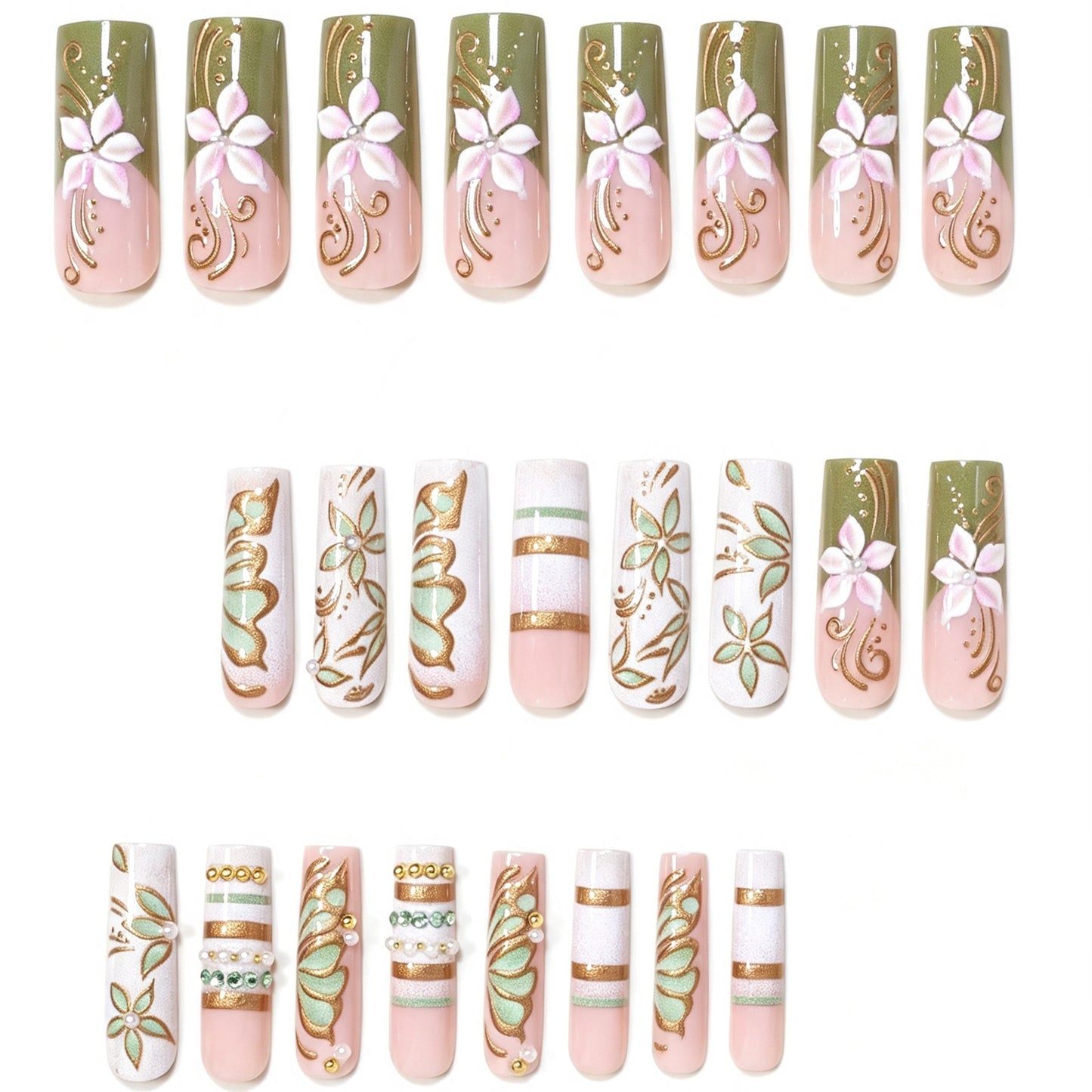 Künstlerisches Luxus Press-on Nagelkunst Set Brehn