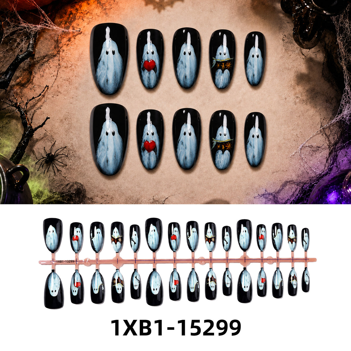 Kunstnagelset mit kreativen Halloween-Motiven Brehn