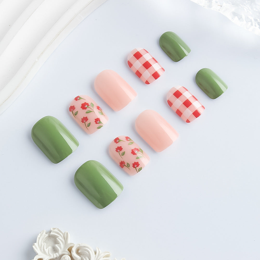Kreatives floral Design Press-On Nagelkunst Brehn