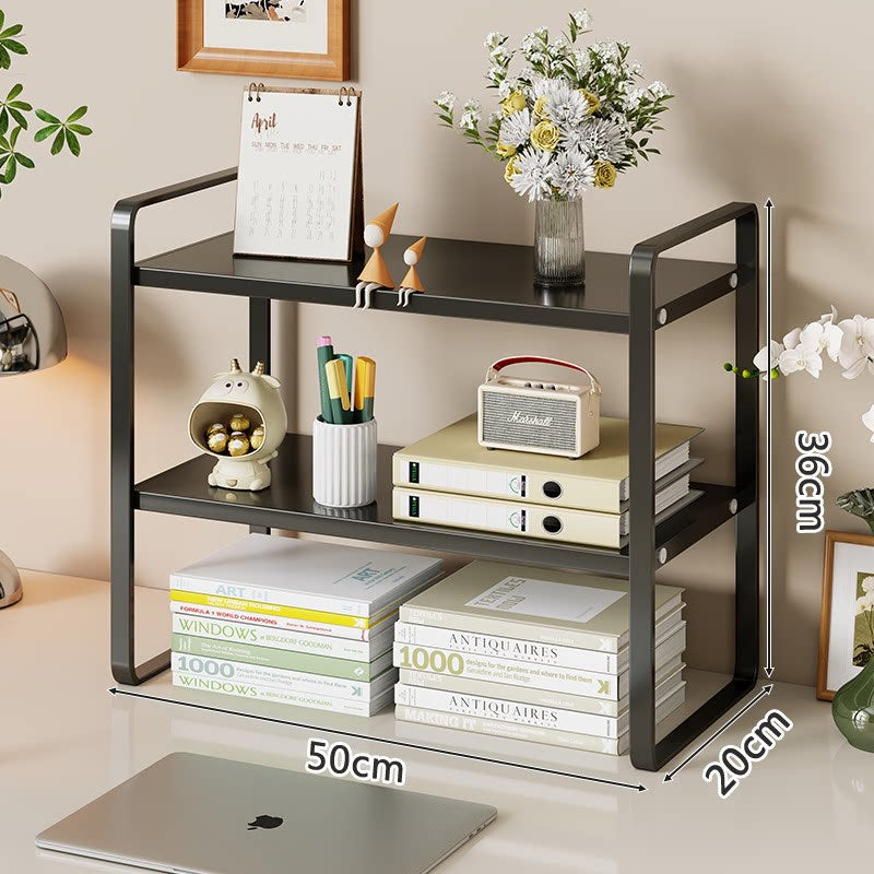 Kompakte Zwei-Ebenen Metall Schreibtisch Organizer Regal