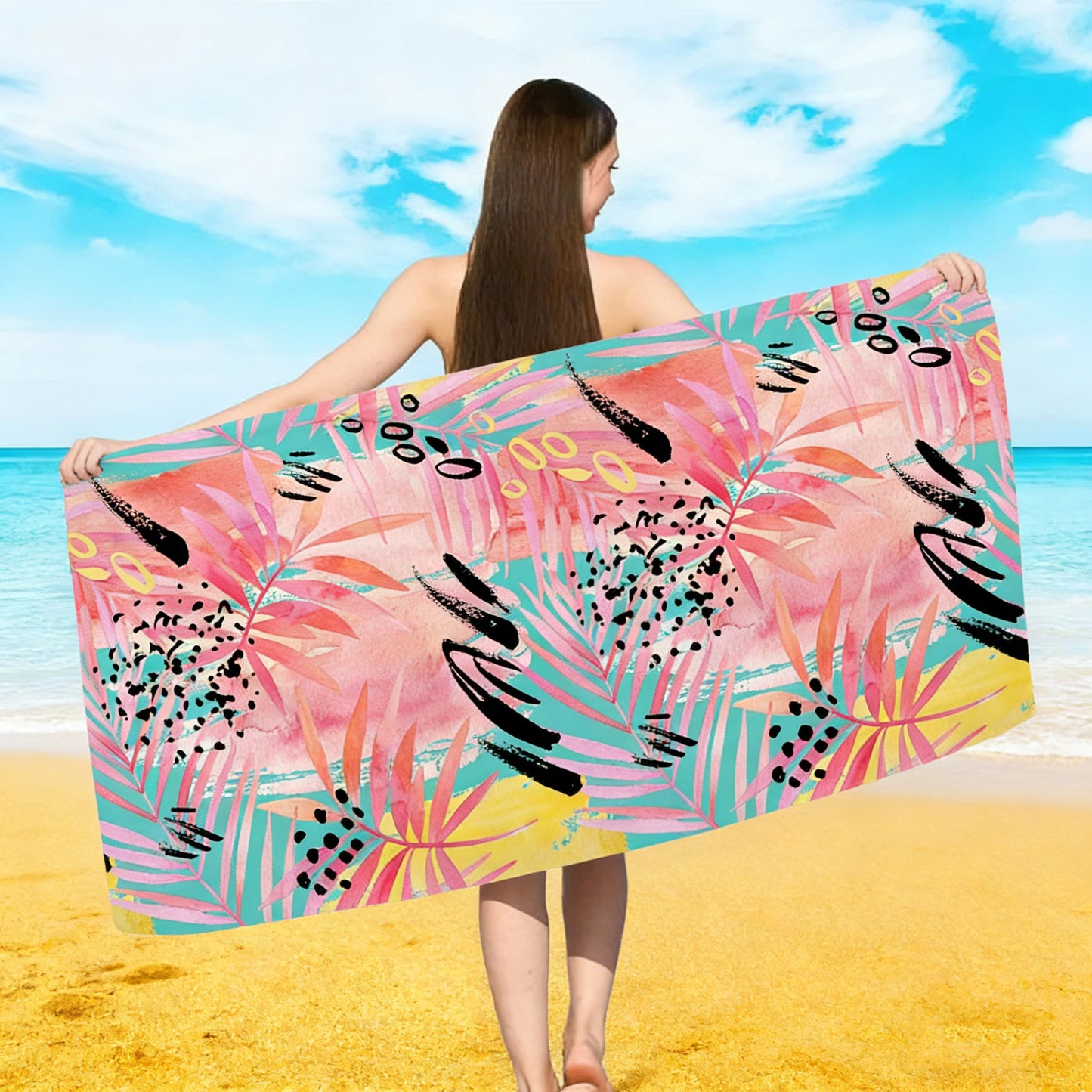 großes Strandtuch mit buntem Schmetterlingsdesign Brehn
