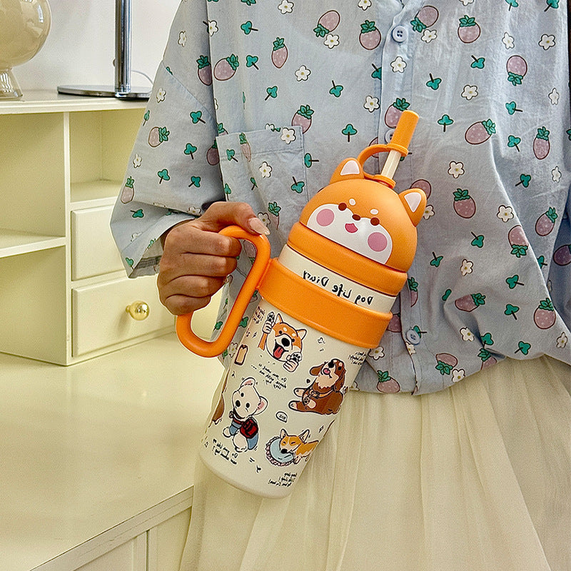 Damen Verspielte Trinkflasche mit Tiermotiv Brehn