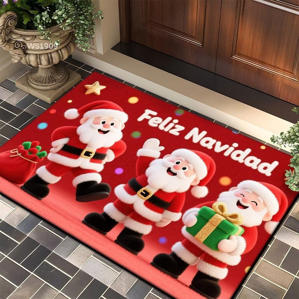 Weihnachtlich gestaltete Fußmatte