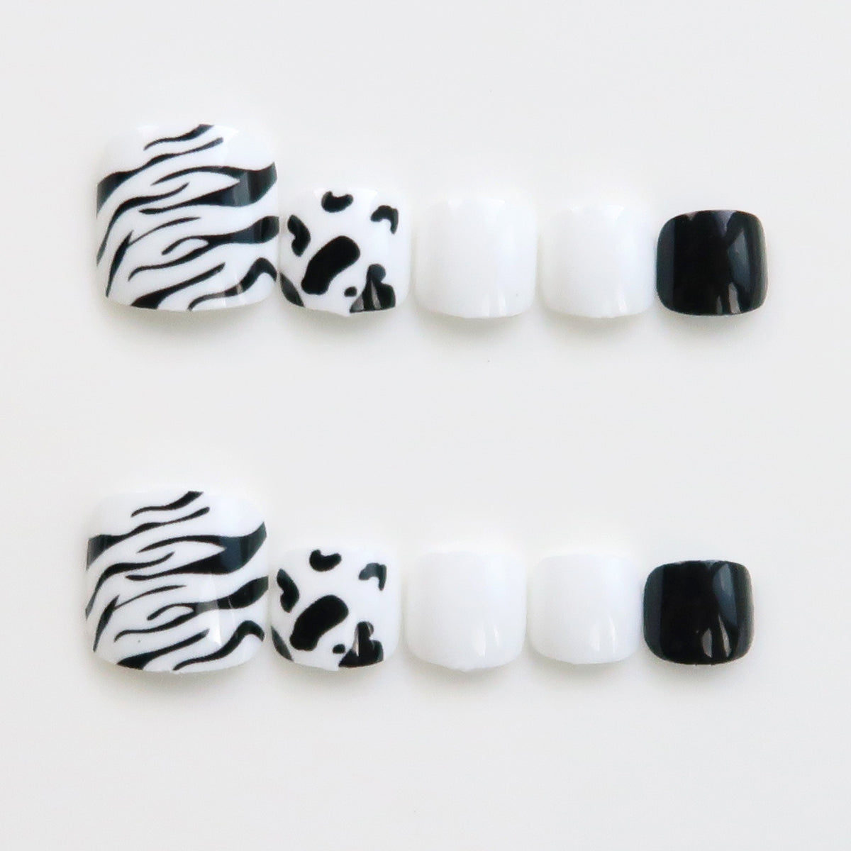 Zebra-Print dekorative Druck-auf Fußnägel Brehn