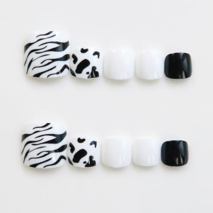 Zebra-Print dekorative Druck-auf Fußnägel Brehn
