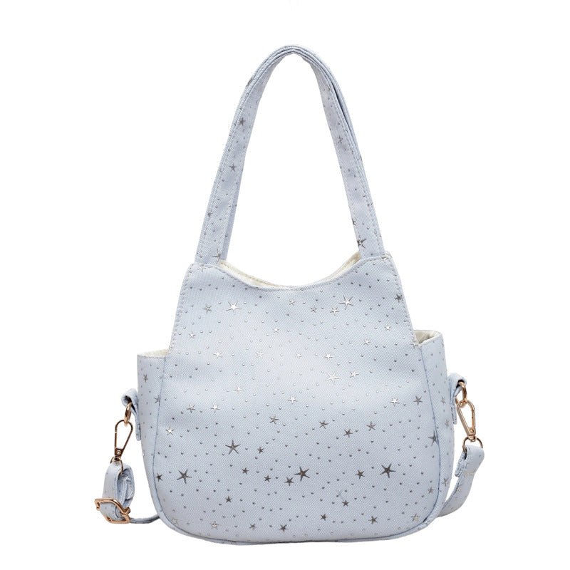 WoStar-Mustered Canvas Hobo Tasche Brehn