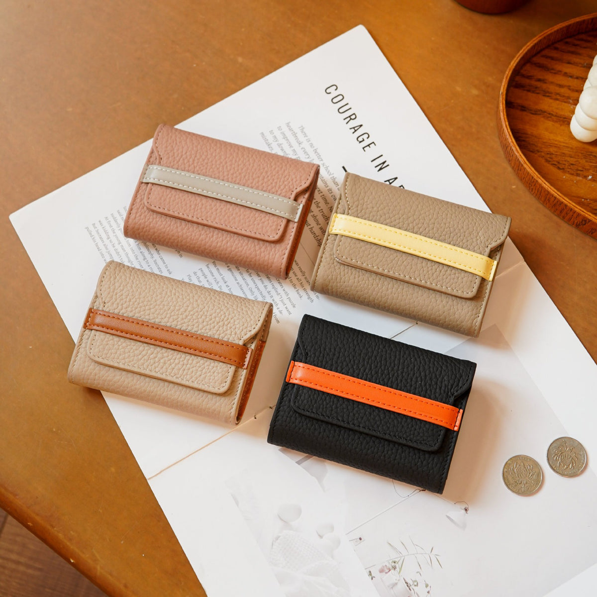 Strukturiertes Leder Kartenhalter Wallet