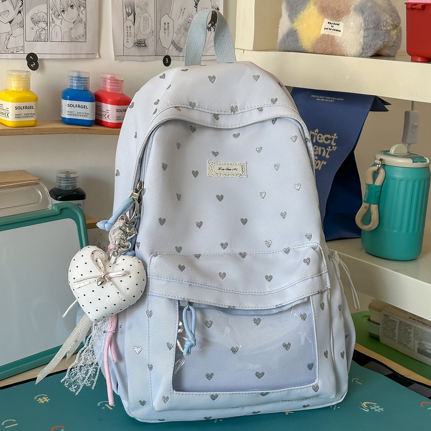Herz-gestalteter lässiger Schulrucksack