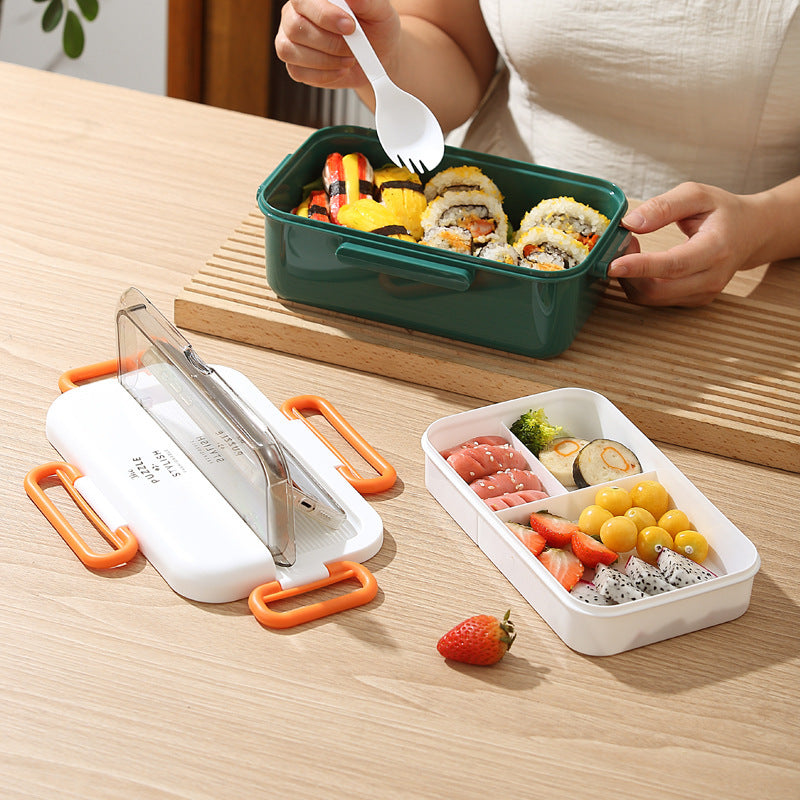 Mehrfach-Compartments Lunch Box mit integriertem Besteckset