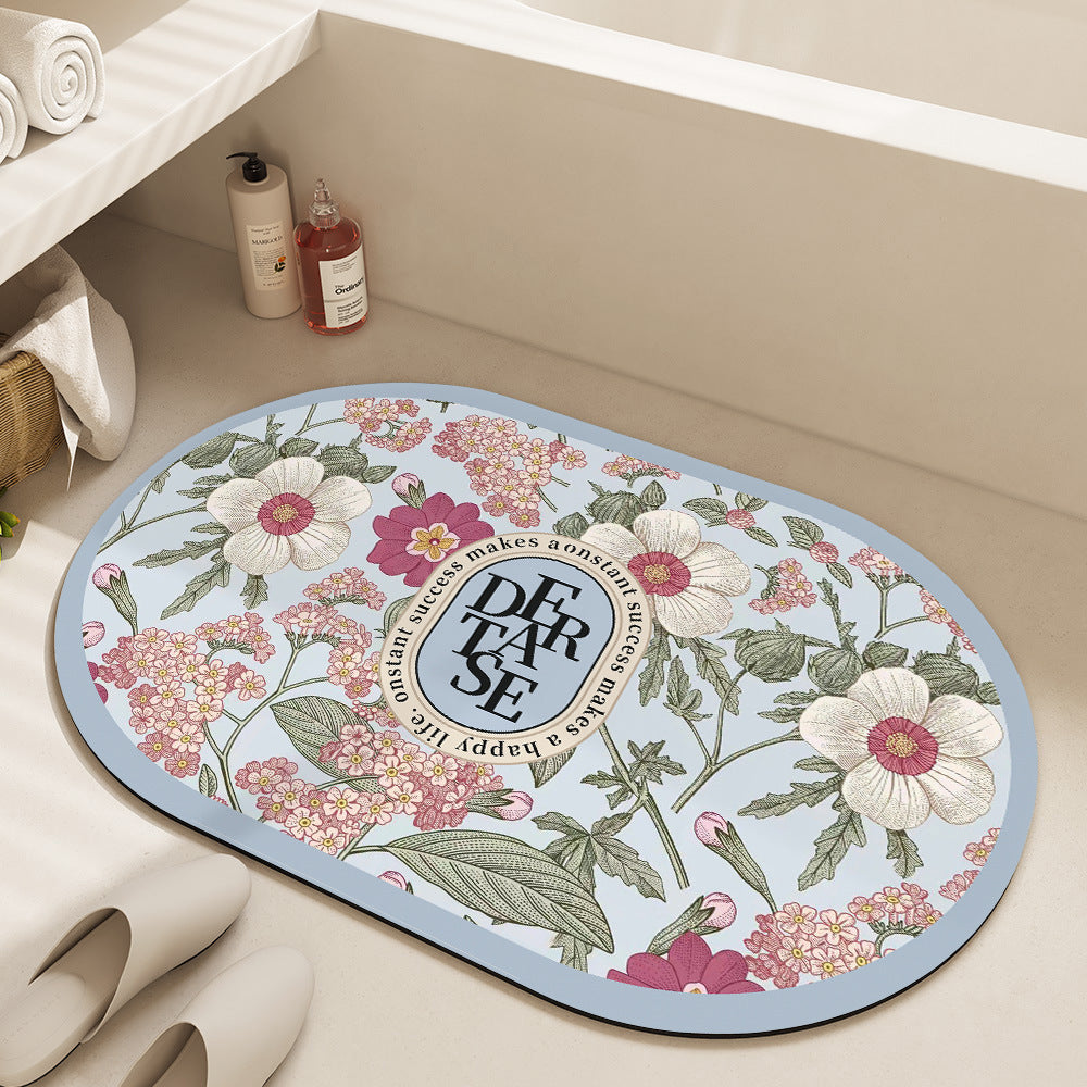 Oval Floral Badematte Brehn
