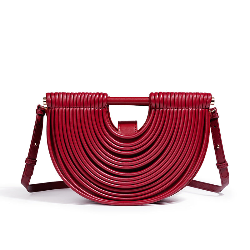 Strukturierte Halbkreis-Handtasche Brehn