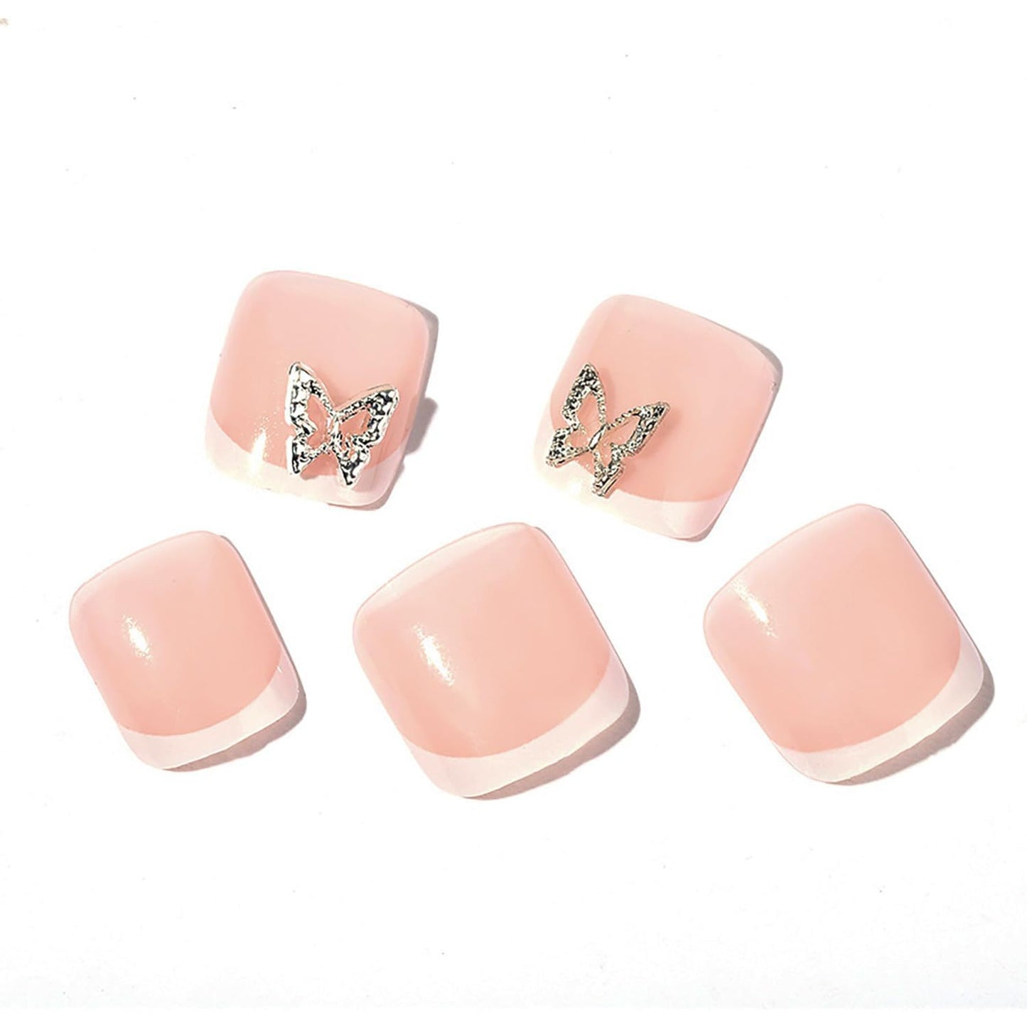 Kunstnagel-Set mit elegantem French Design und Glitzerakzenten Brehn