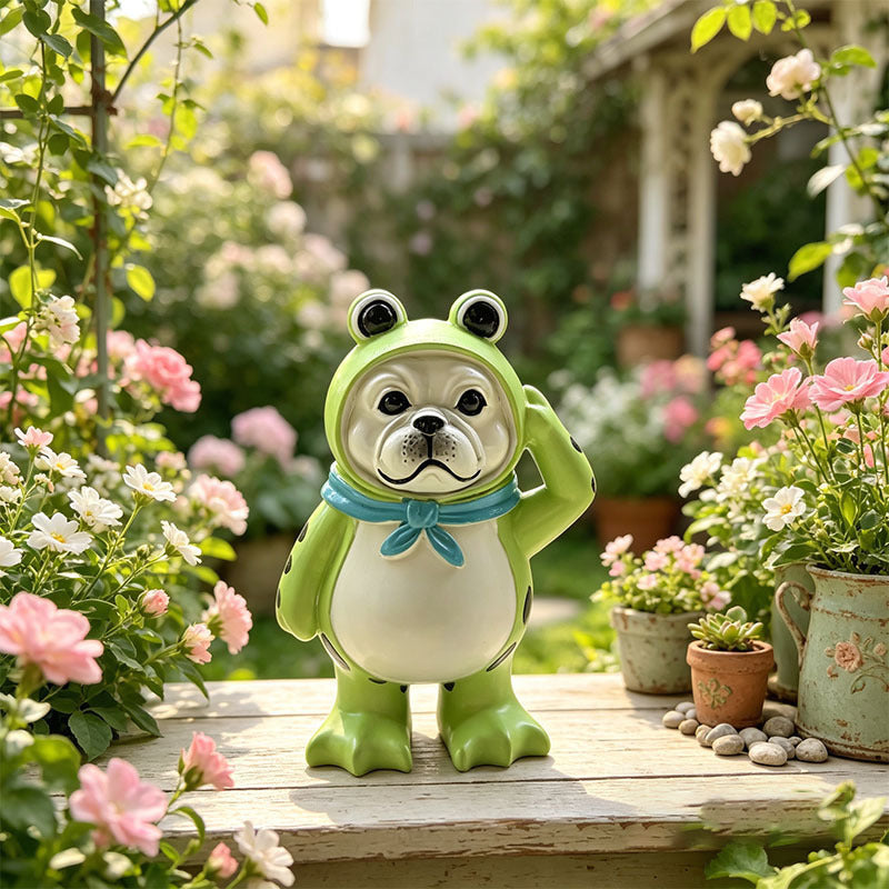Dekorative Hundefigur mit Froschmotiv Brehn