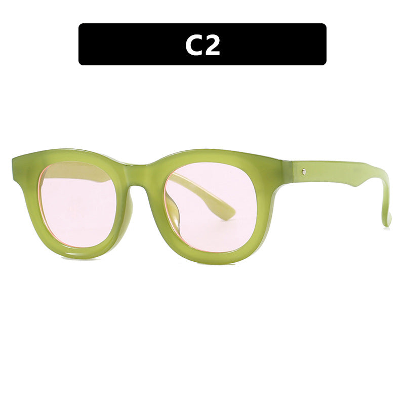 Damen stilvolle runde Sonnenbrille mit robustem Rahmen und schützendem UV-Filter Brehn