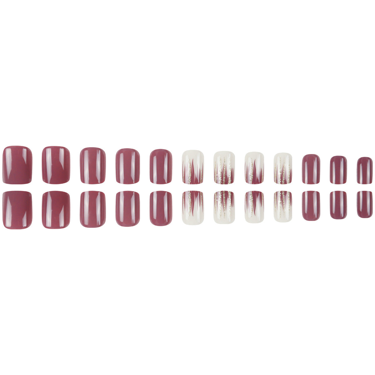Elegante glänzende Nagelkunst Press-On Extensions Brehn