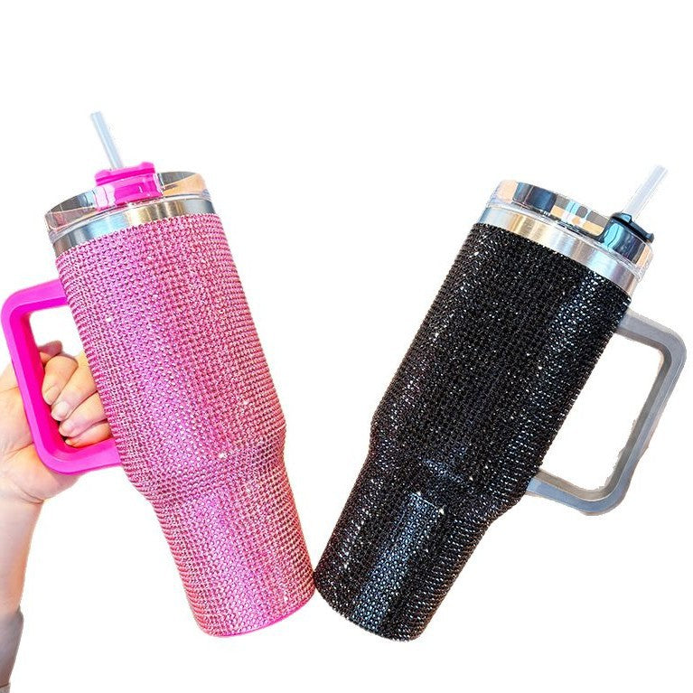 Damen Glitzernde Trinkflasche mit großem Volumen und ergonomischem Griff Brehn