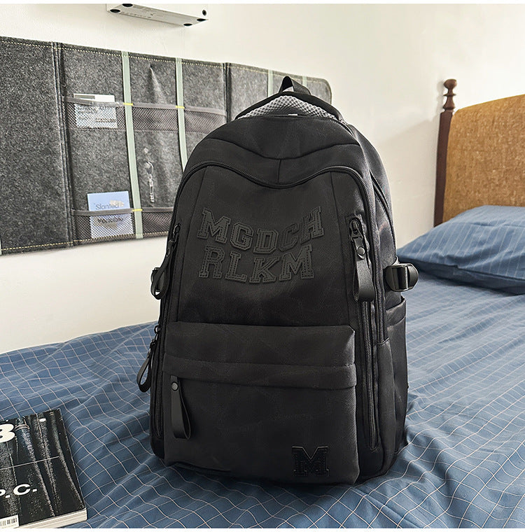 Lässiger Multi-Compartment Leder Schulrucksack