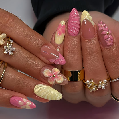 Künstlerische 3D Blumennagelkunst Brehn