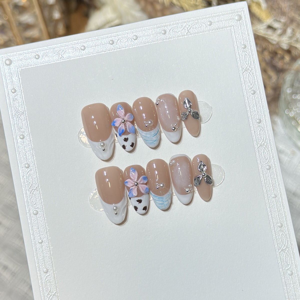 Blumenverzierte Press-On-Nagelkunstset Brehn 1788224030