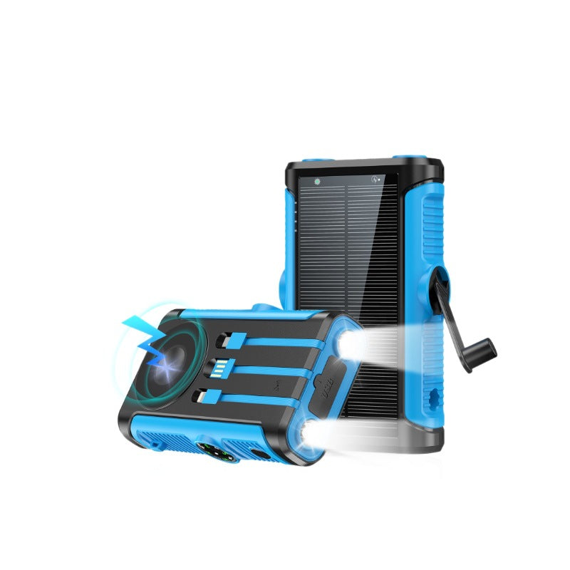 Tragbare Solarbatterie mit Integriertem Handkurbel-Ladegerät Brehn